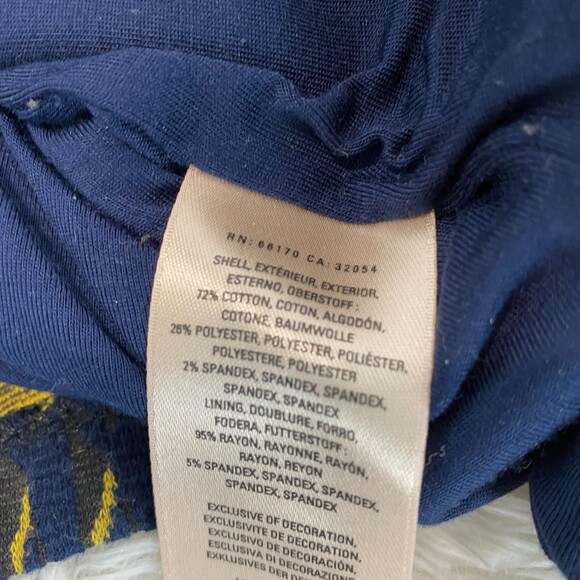 Anthropologie Maeve Hannon Navy Yellow Textured Pencil Skirt Size 12 - Picture 5 of 7